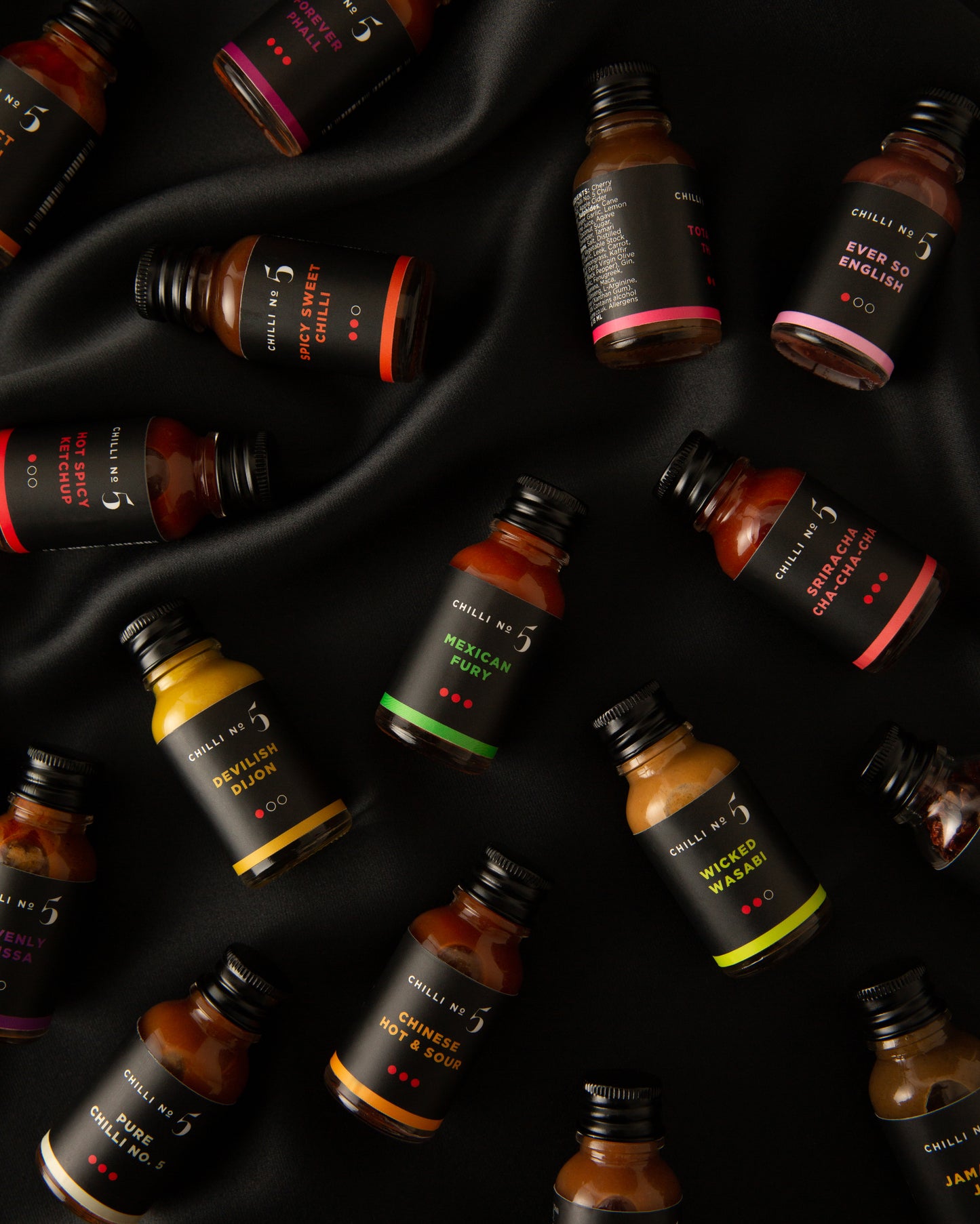 Collection Mini de 5 sauces piquantes de voyage (5 x 15 ml)