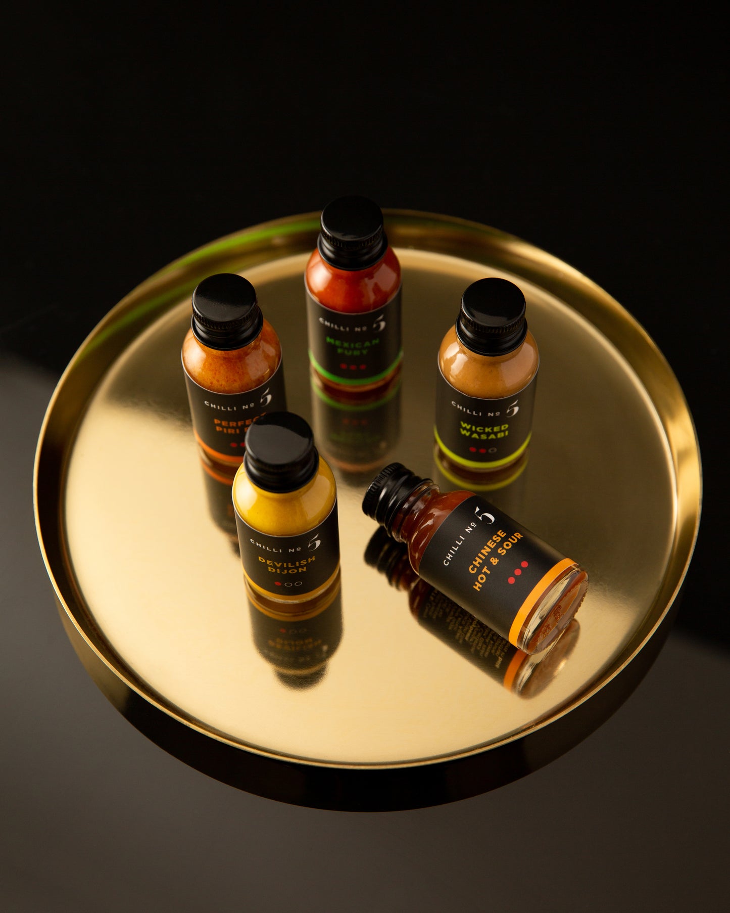 Collection Mini de 5 sauces piquantes de voyage (5 x 15 ml)