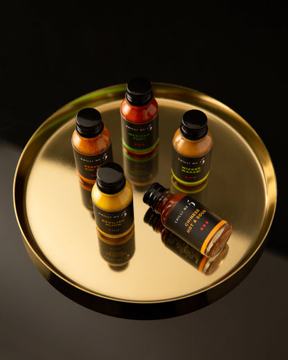 Collection Mini de 5 sauces piquantes de voyage (5 x 15 ml)