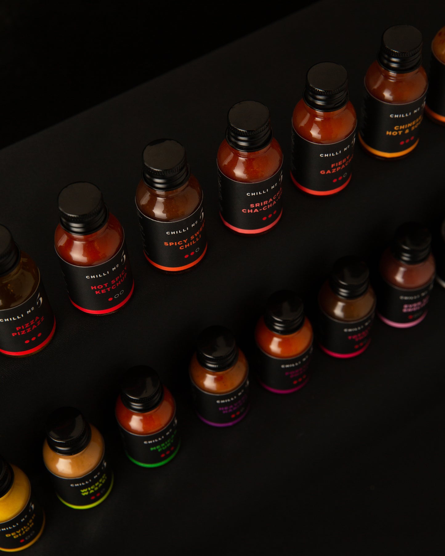 Collection Mini de 5 sauces piquantes de voyage (5 x 15 ml)